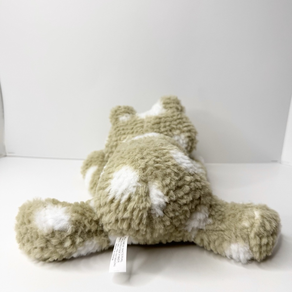 Hobby Lobby Shaggy Frog Plush Light Tan/Beige White Spotted Stuffed Animal 9" - Picture 8 of 11